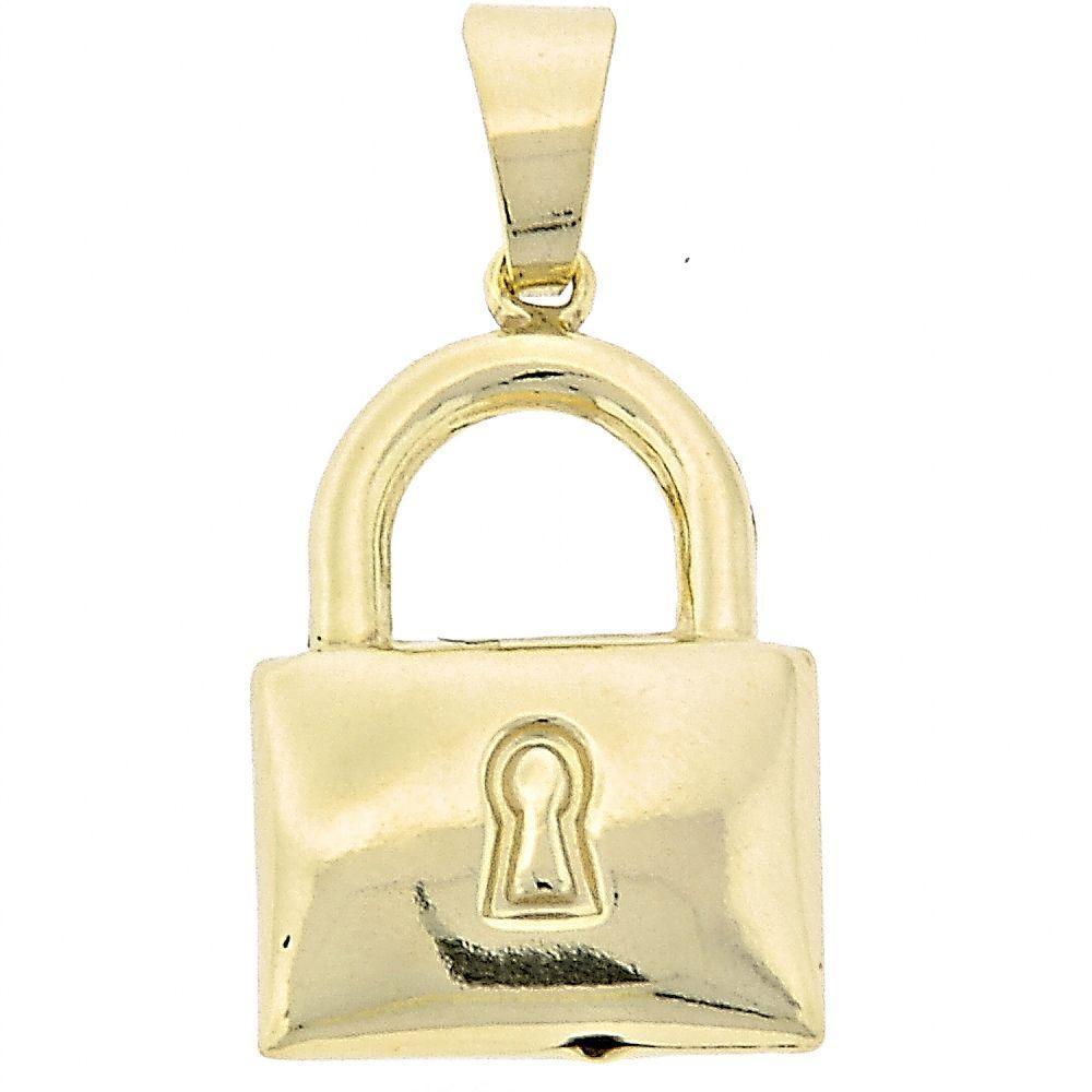 Lock Pendant w/ 18 inch Chain - 18k Gold Filled