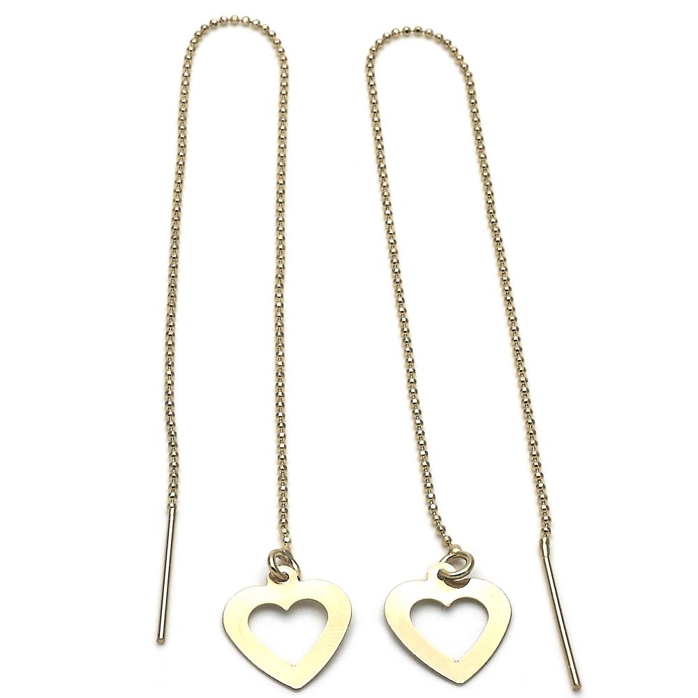 Heart Threaders Earrings-18k Gold Filled