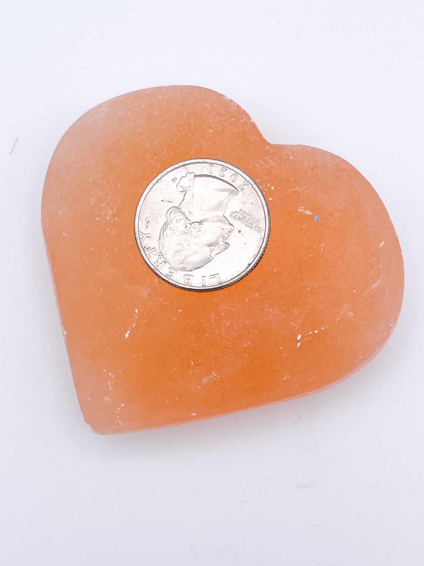 Orange Selenite Heart