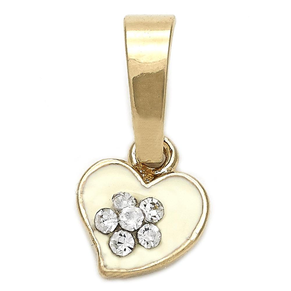 Enamel Flower Pendant w/ 18 inch + 2 inch Chain - 18k Gold Filled