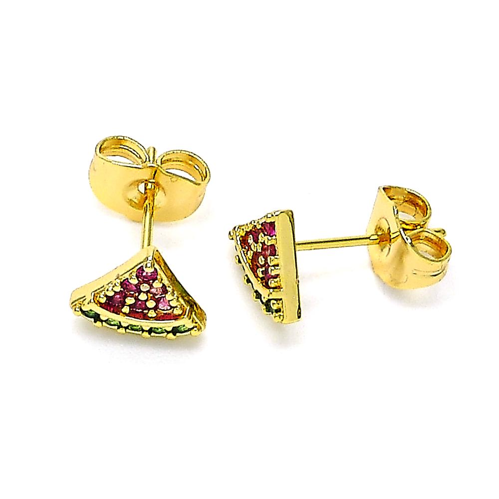 Watermelon CZ Studs - 18k Gold Filled
