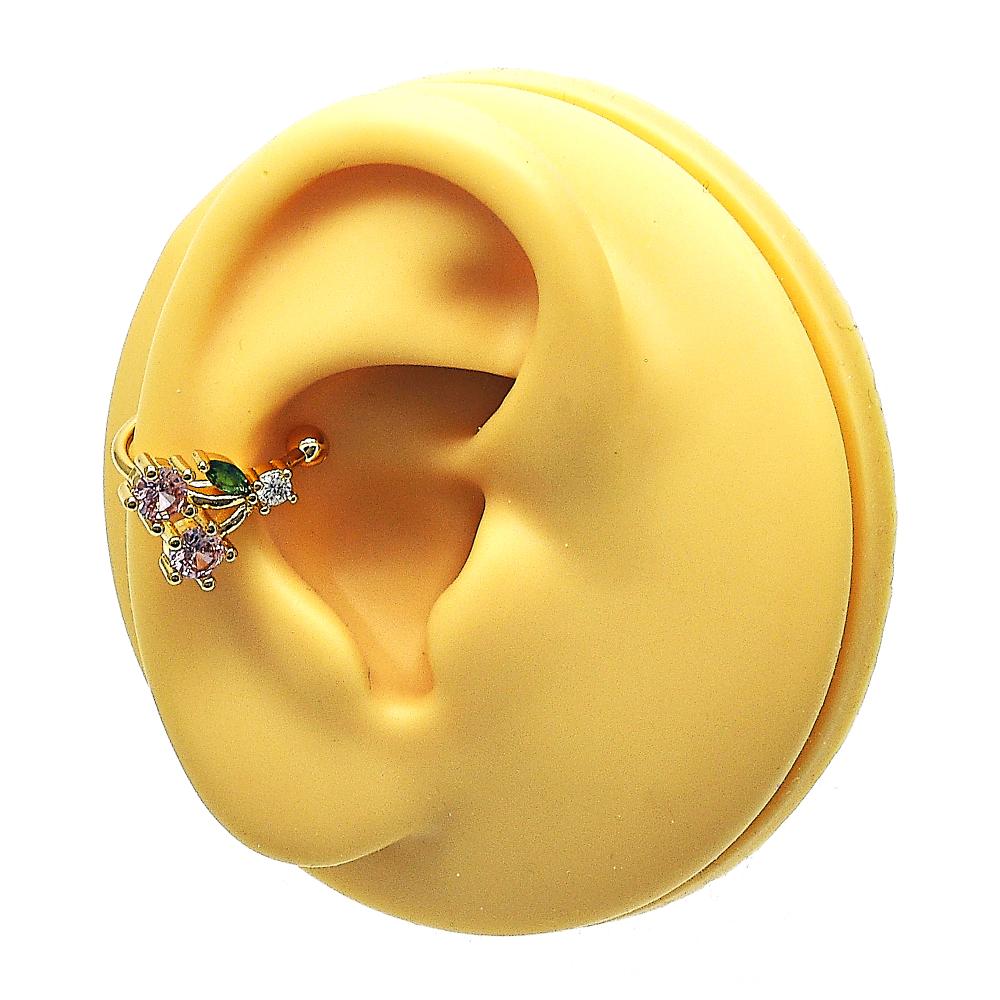 Pink Cherry Ear Cuff - 18k Gold Filled
