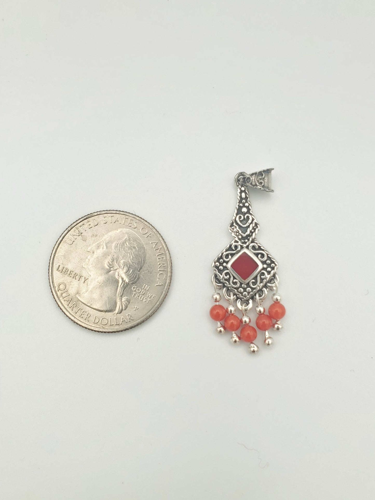 Dainty Diamond Dangle Pendant - Solid Sterling Silver