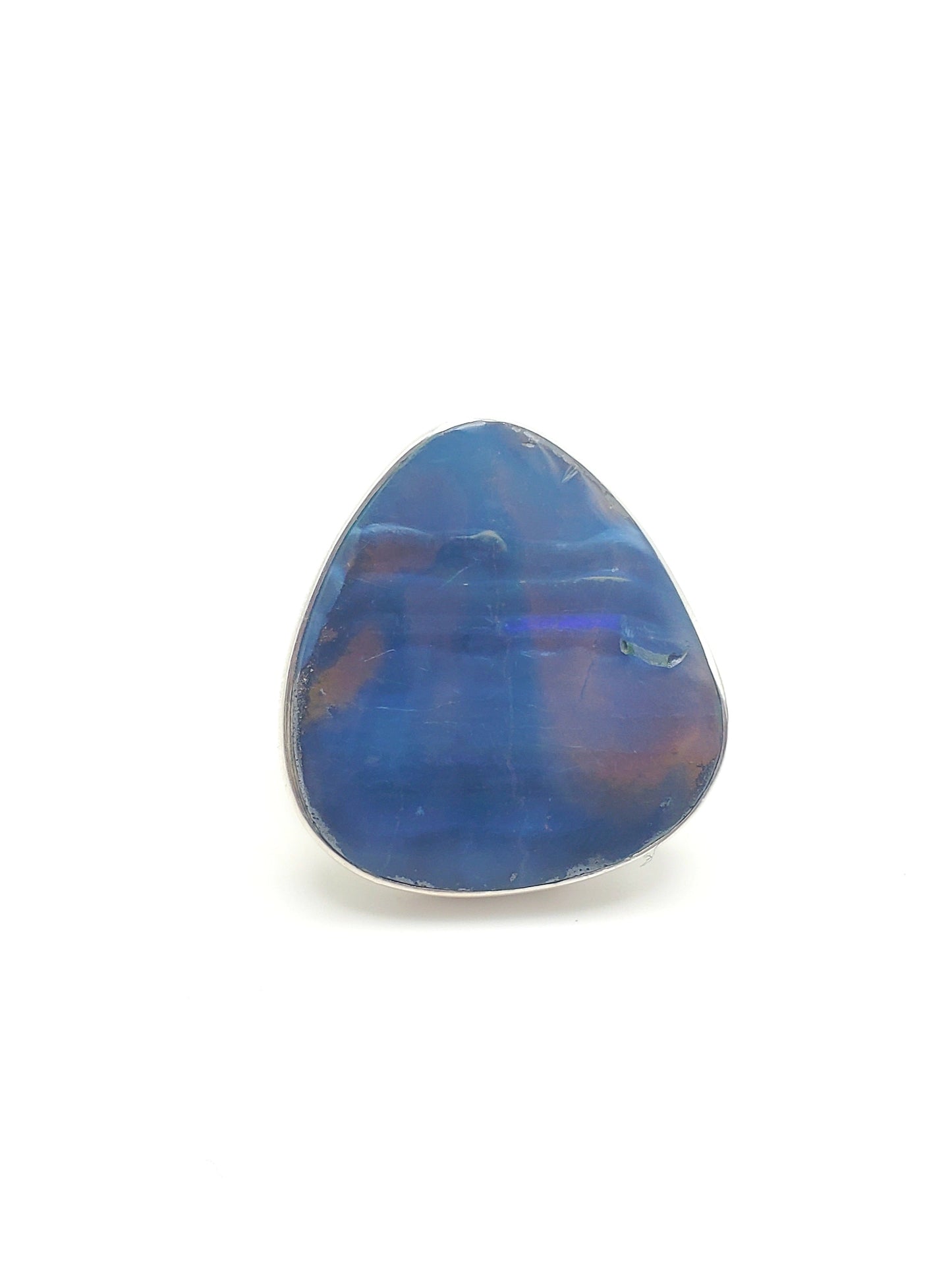 Simple Opal Adjustable Ring - Solid Sterling Silver