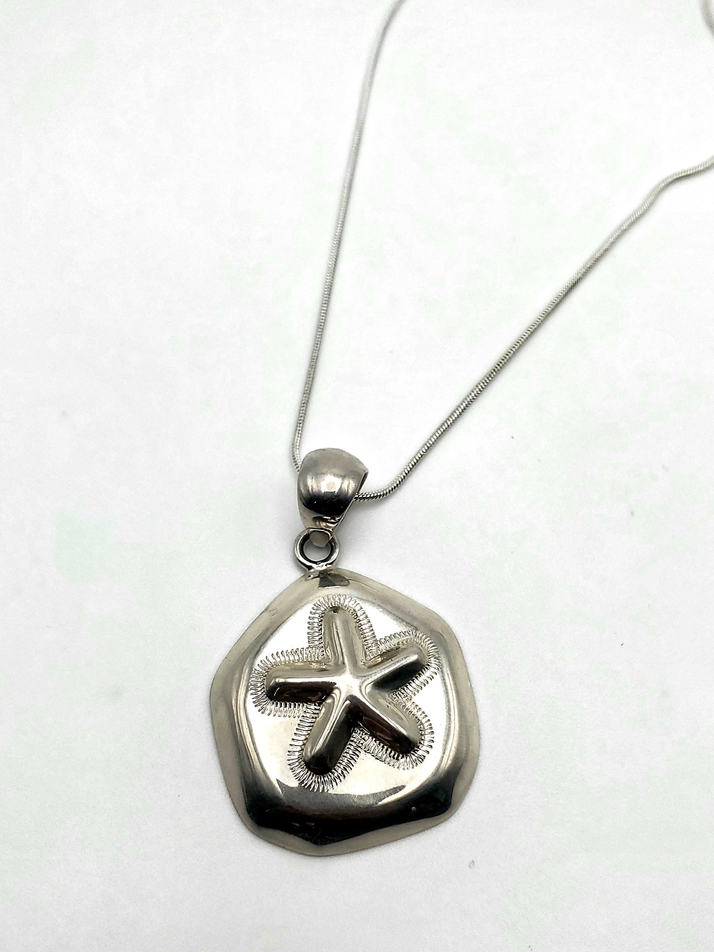 Sand Dollar Pendant - Solid Sterling Silver