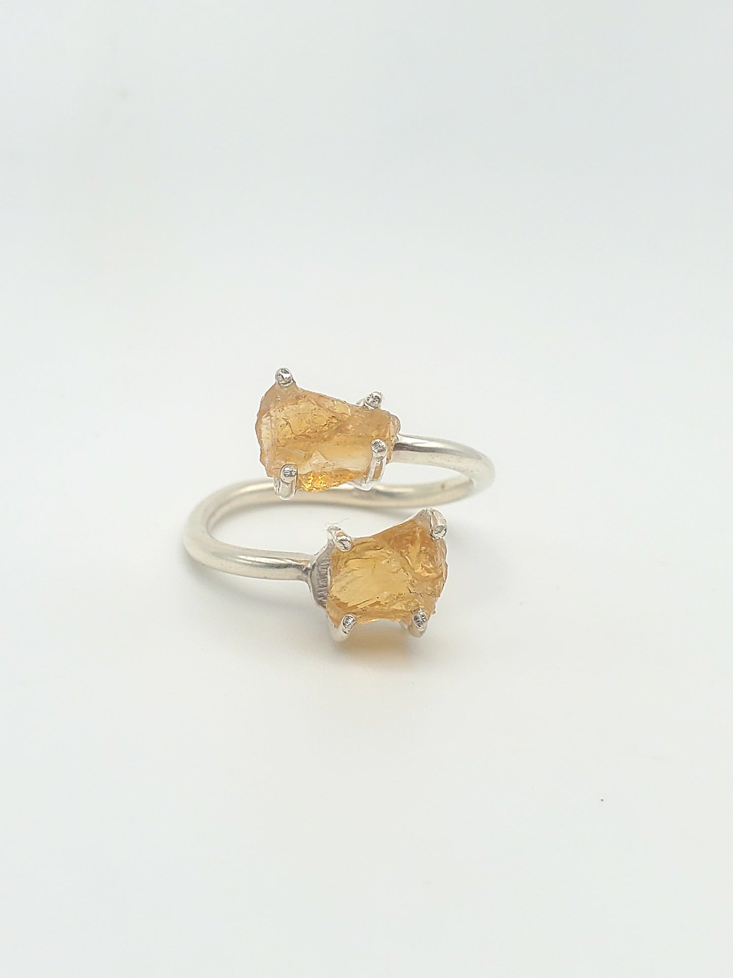 Raw Citrine Bypass Adjustable Ring - SSS