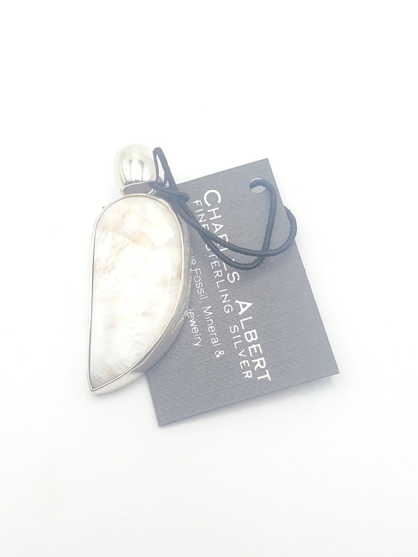 Feather Opal Pendant - Solid Sterling Silver