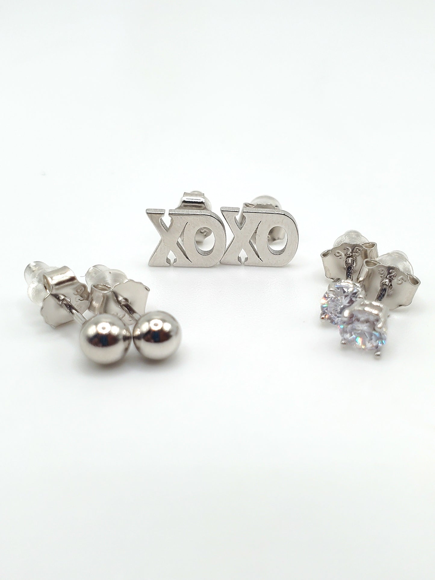 XO Baby Dainty Studs trio - Solid Sterling Silver