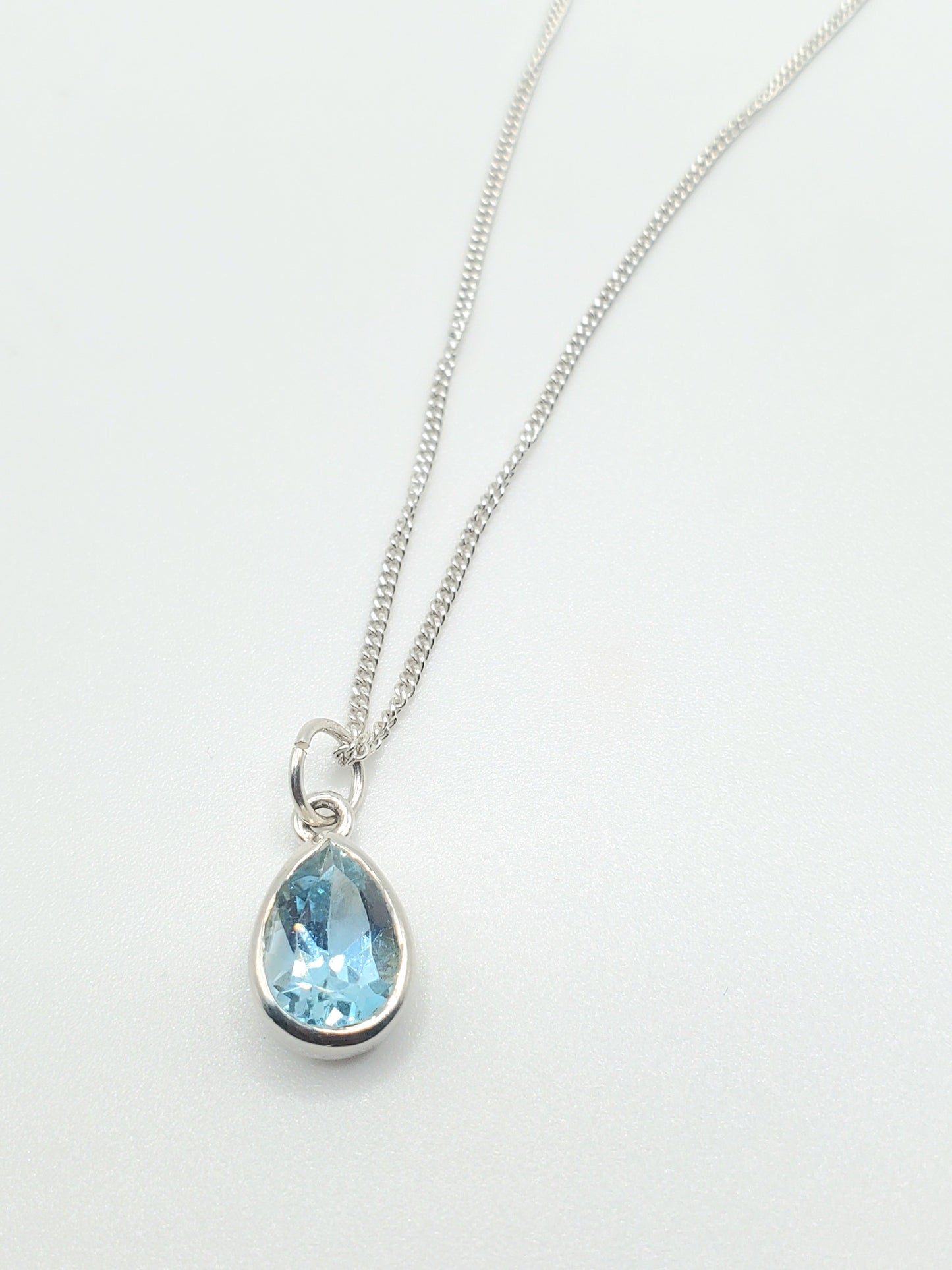 Dainty Teardrop Charm Necklace - Solid Sterling silver
