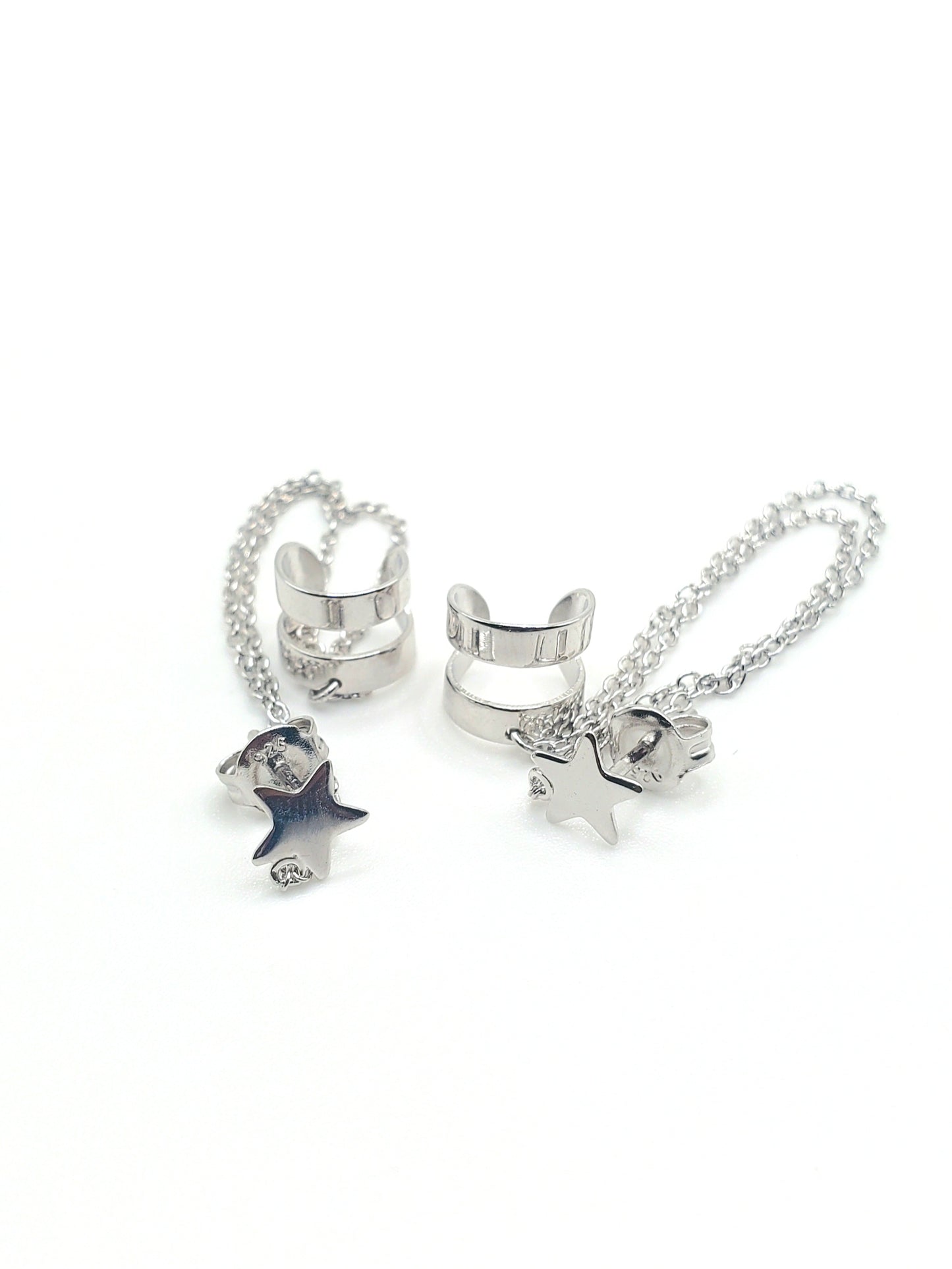 Ear Cuff Chain Star Studs - SSS