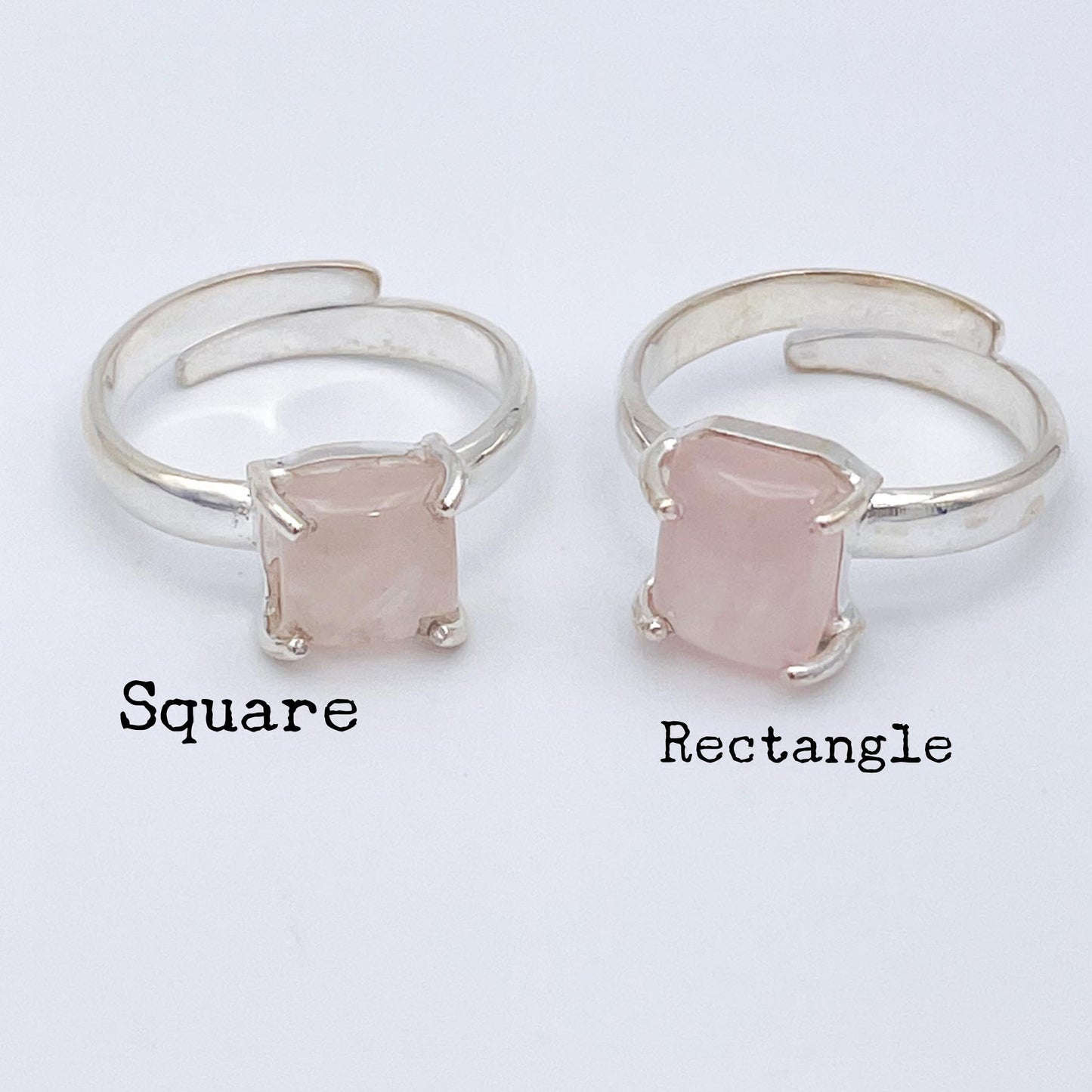 Dainty Rose Quartz Prong Set-Solid Sterling Silver