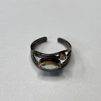 Mercury Mist W CZ Adjustable Ring-Solid Sterling Silver