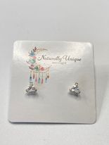 CZ Small Triangle Stud Post Earrings - Solid Sterling Silver