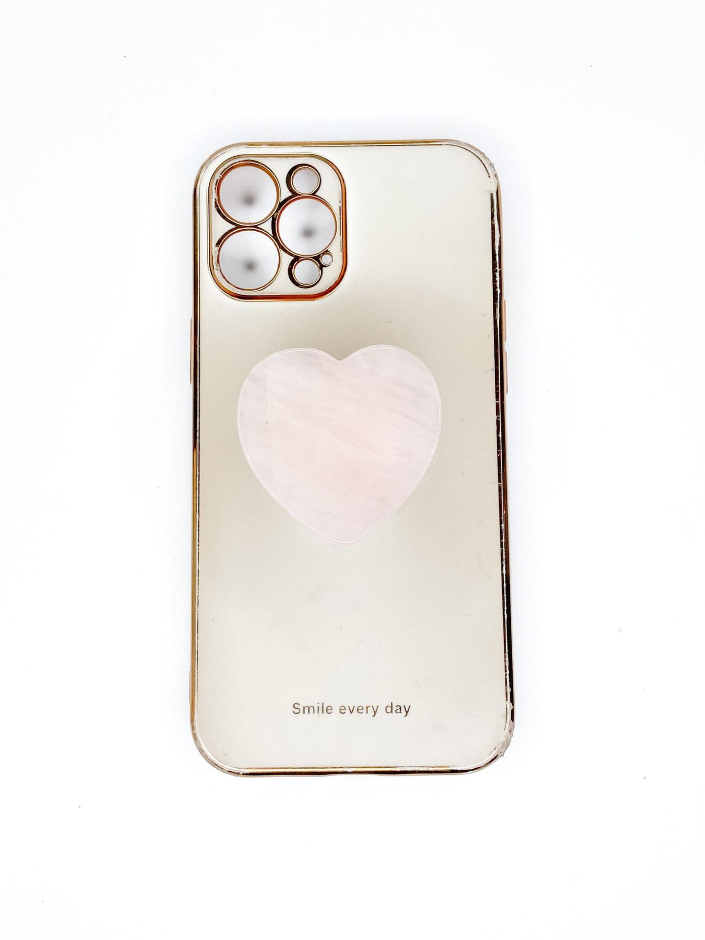 Rose Quartz Heart Phone Stone
