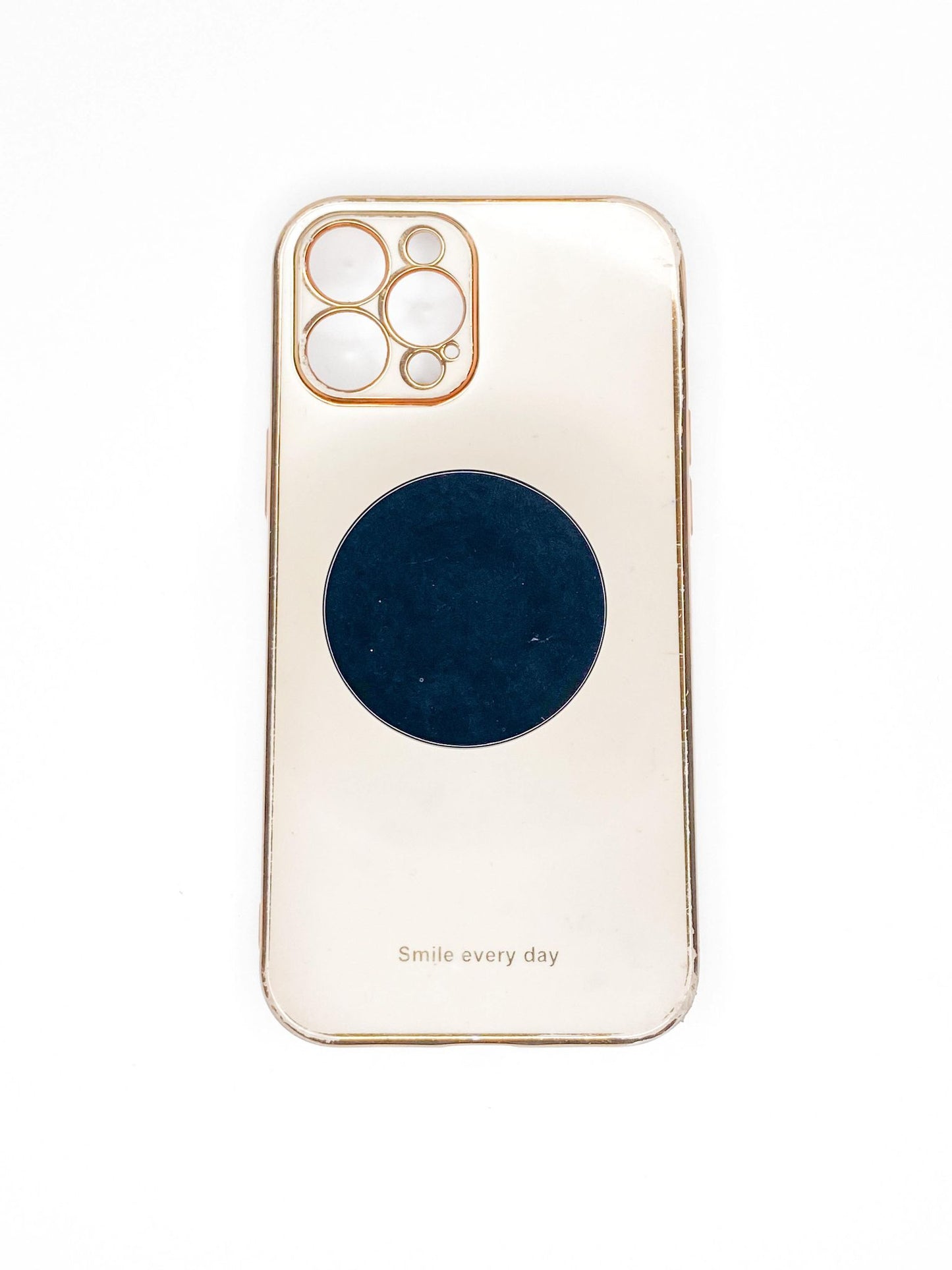 Round Jet Black Phone Stone