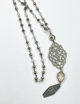 Crystal & Pearl Triple Necklace - Dainty Grunge