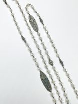 Long Gray Treated Metal Cross Necklace - Dainty Grunge
