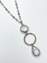Treated Crystal w/ Bronze Pendants - Dainty Grunge