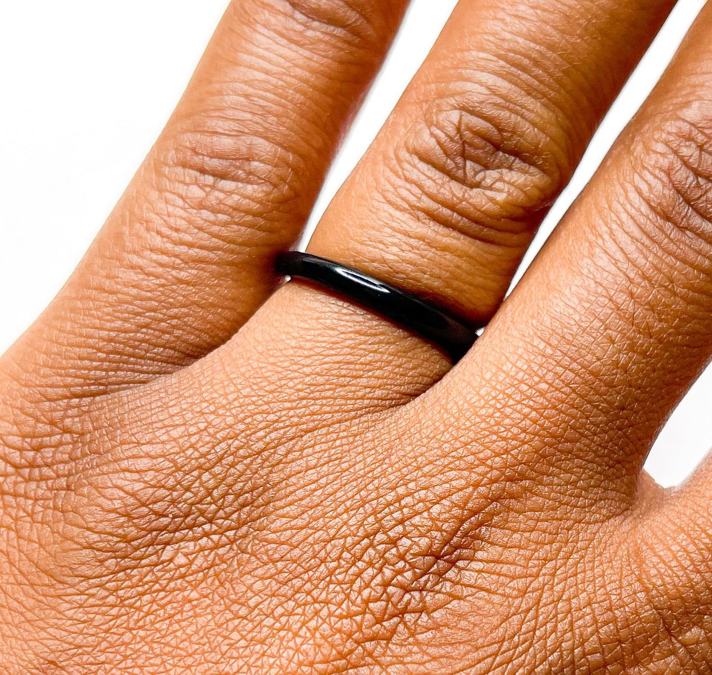 Black Agate Band Ring