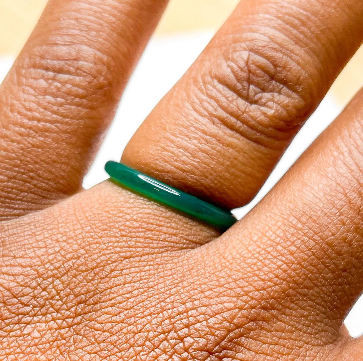 Mint Agate Thin Sized Band Rings