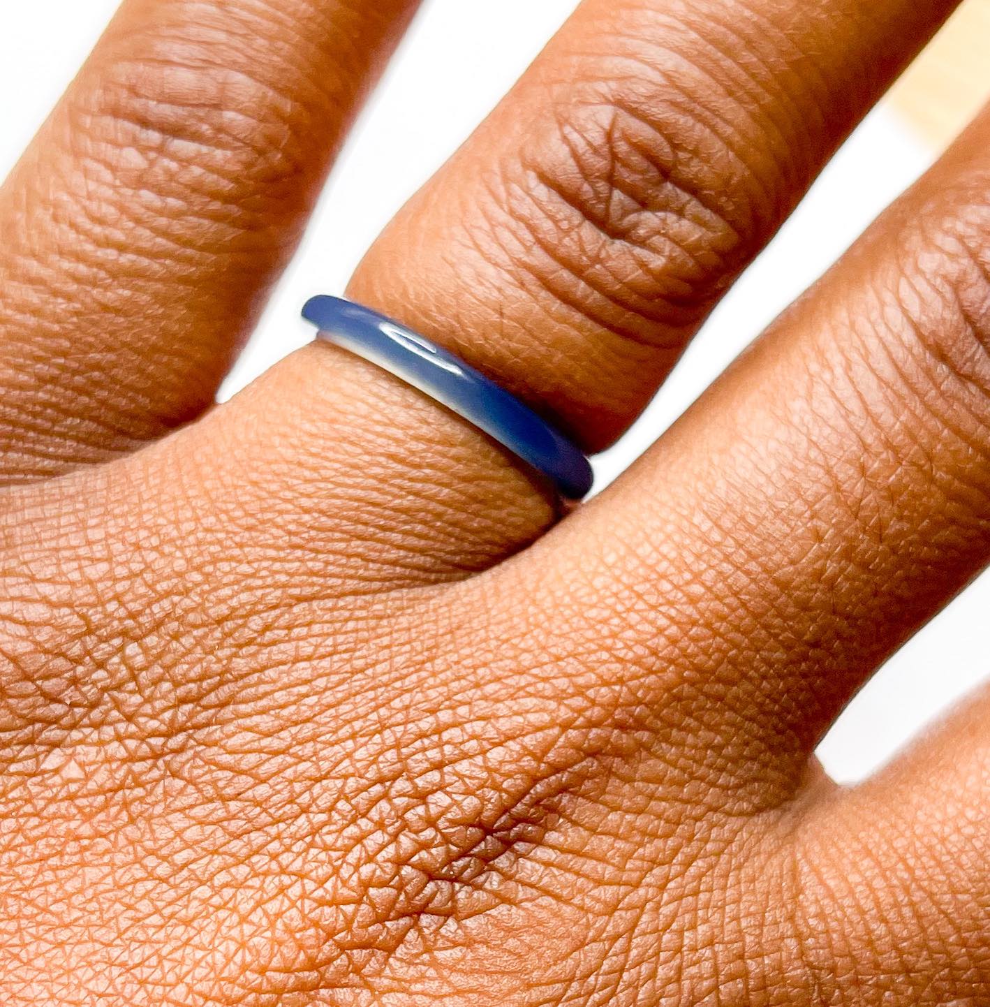 Baby Blue Agate Band ring