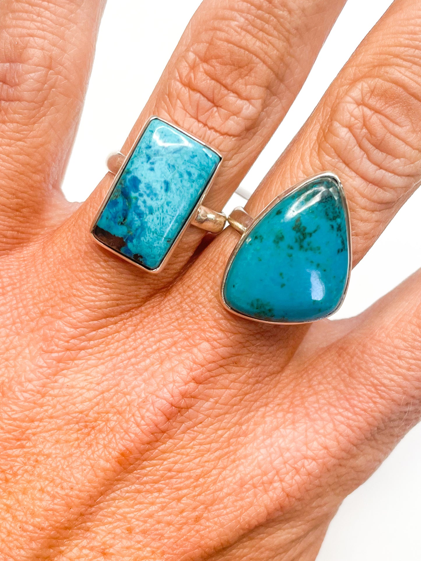 Turquoise Sized Ring- Solid Sterling Silver