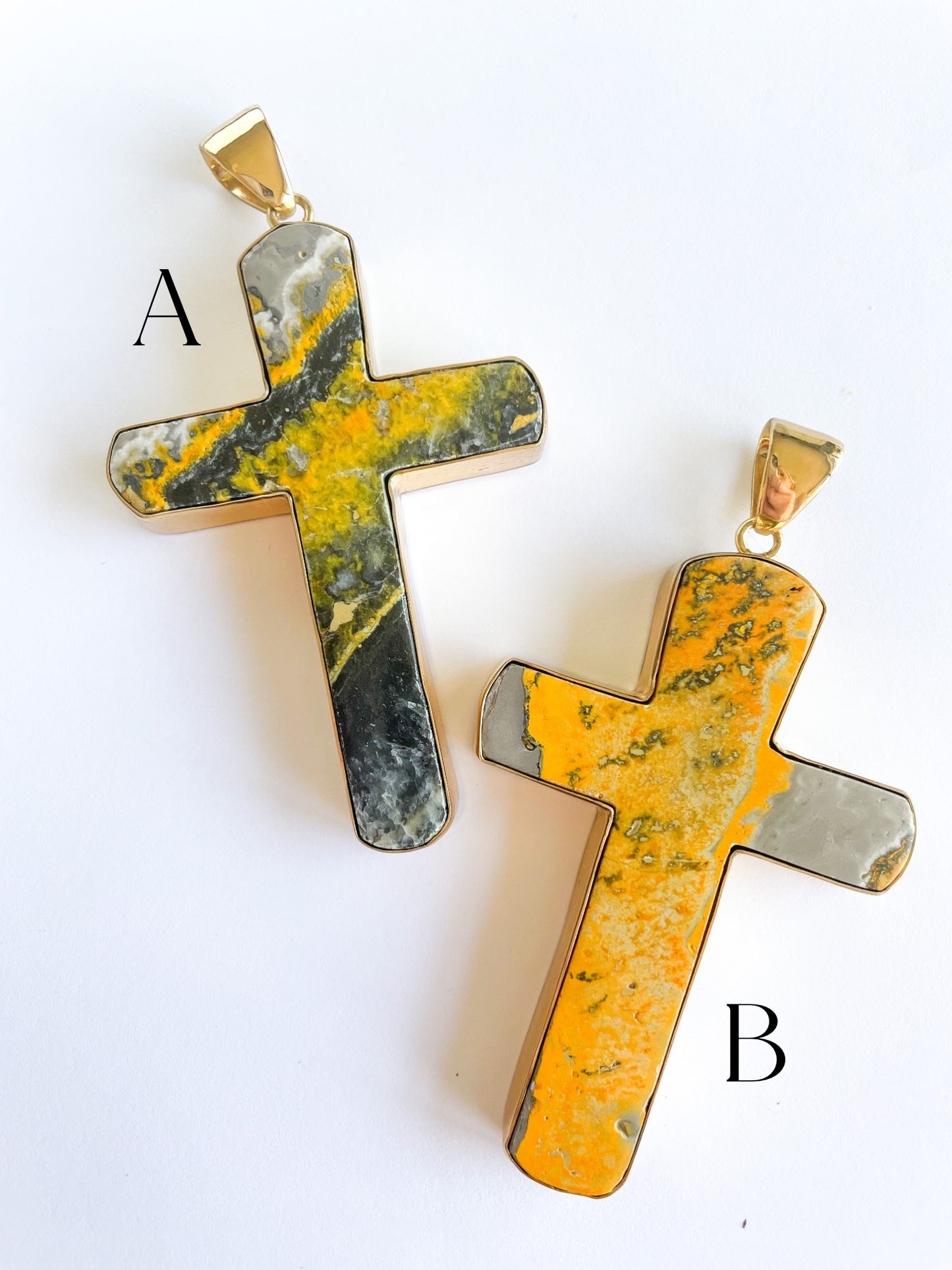 Bumblebee Jasper Cross Pendant-Alchemia