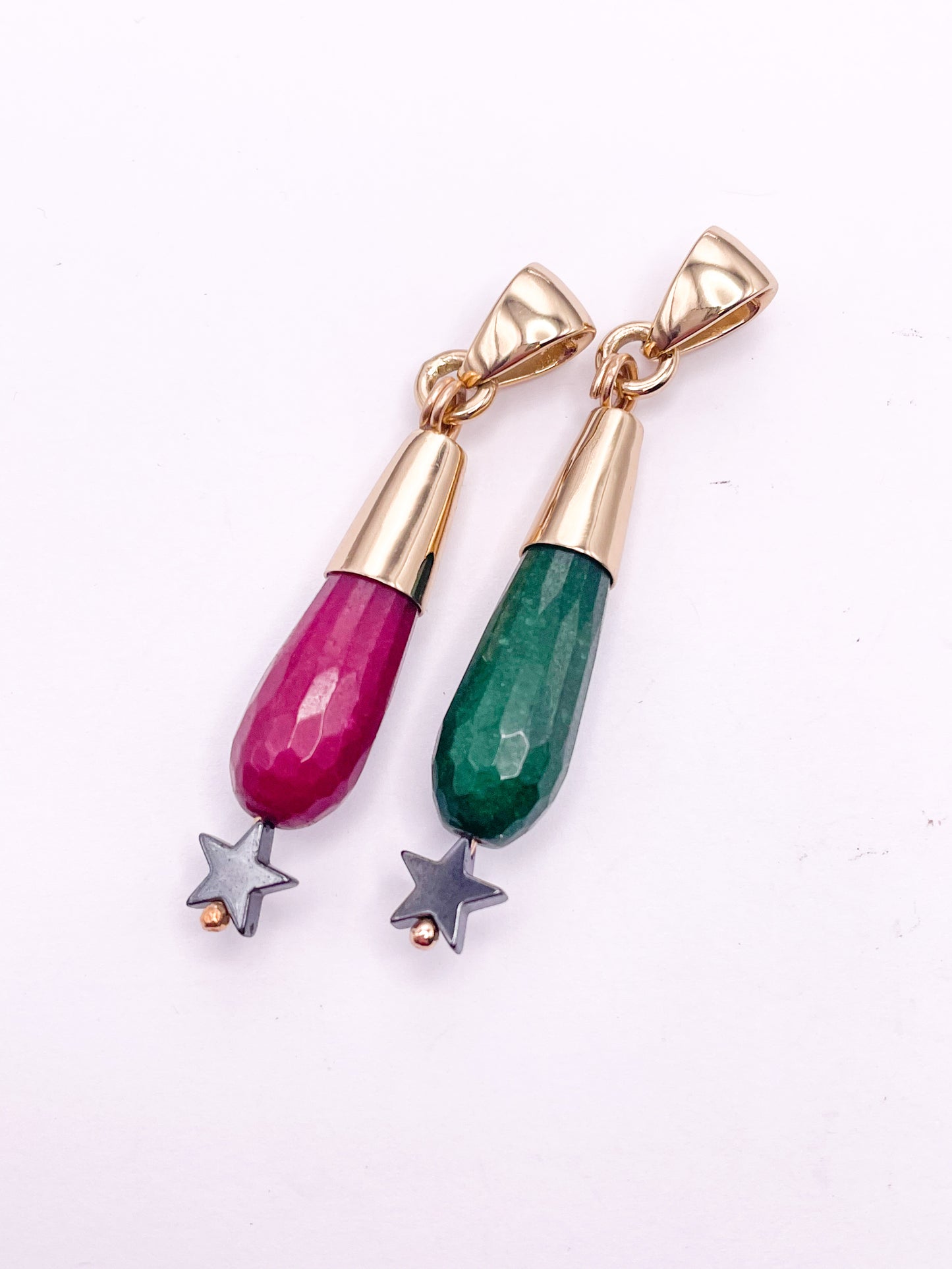 Quartz Tear & Star Drop Pendant - Alchemia
