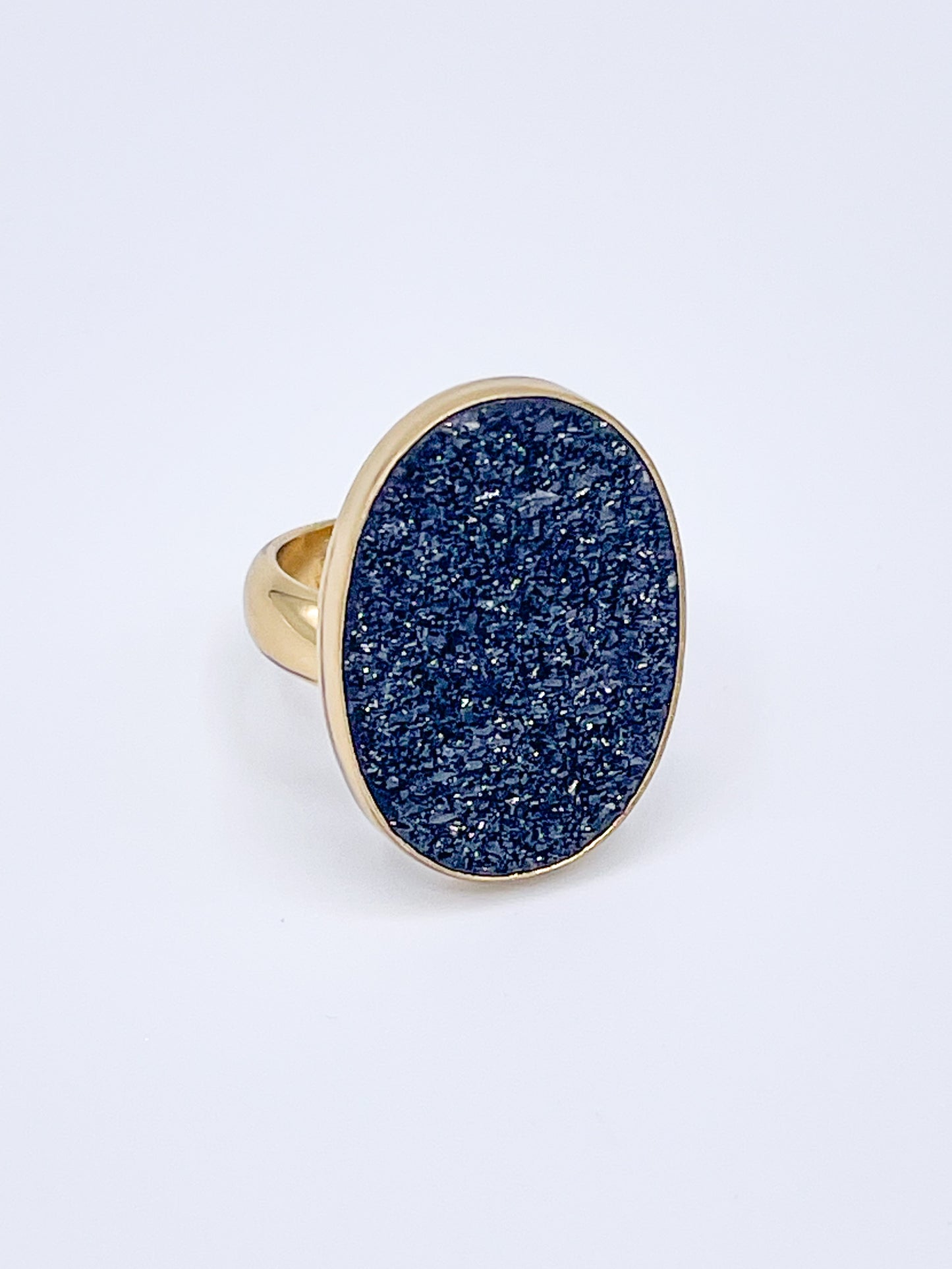 Black Druzy Ring - Alchemia
