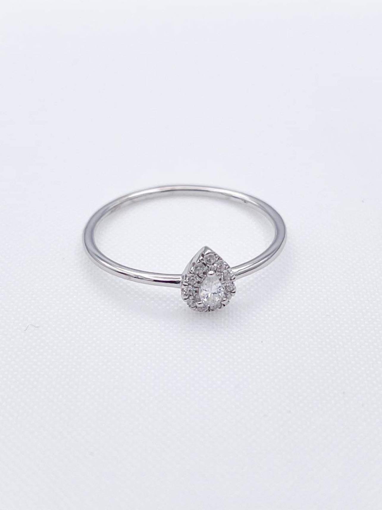 Dainty CZ Teardrop Sized Ring - SSS