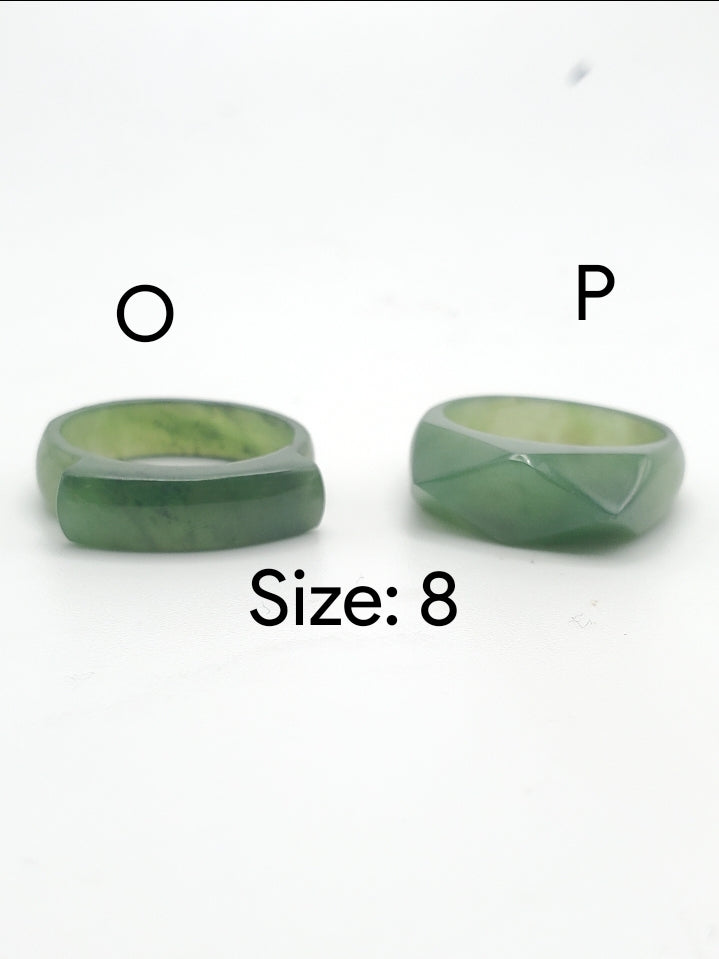 Sized Solid Jade Rings