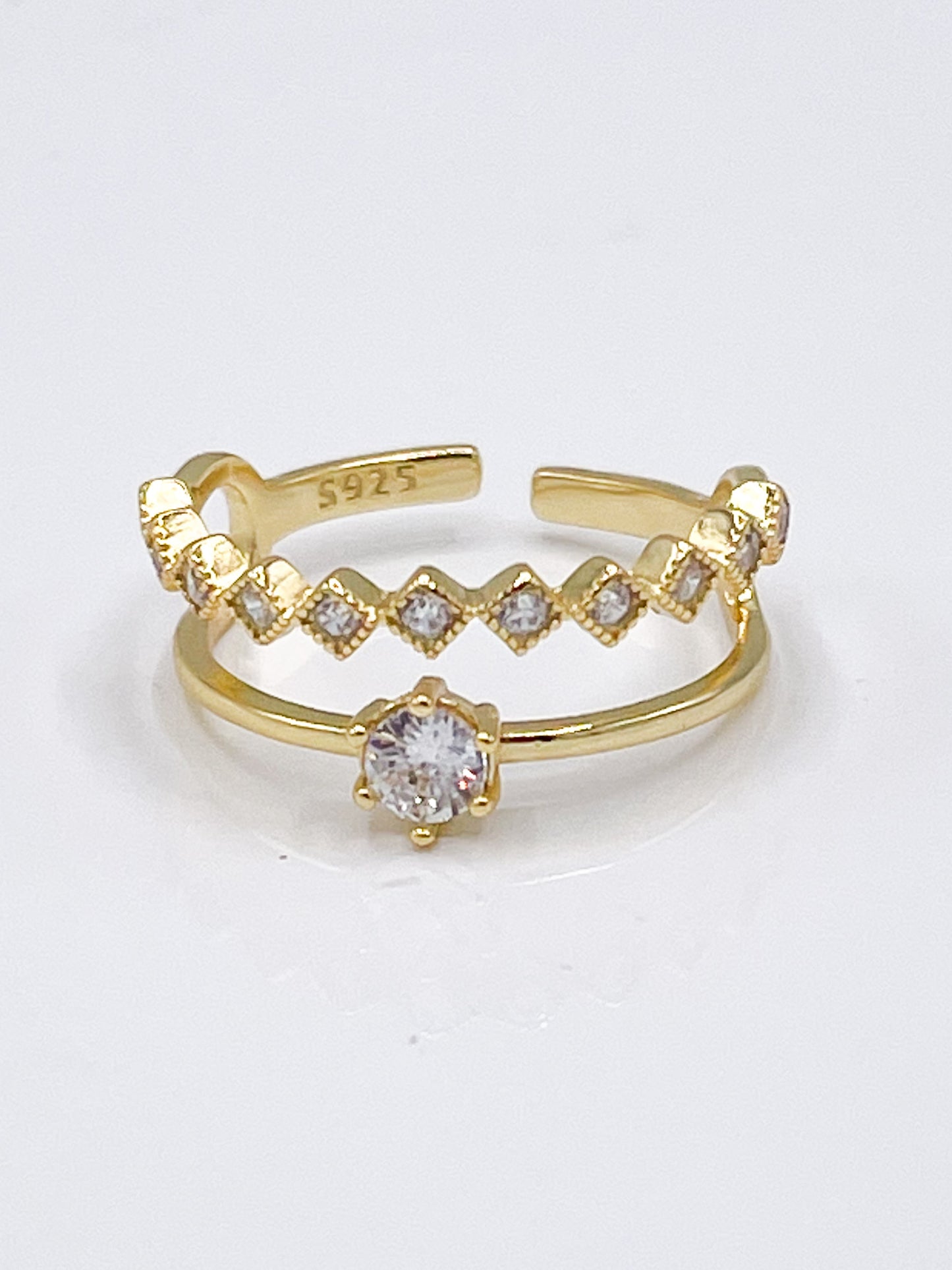 Size 7 Double Crown Ring - Vermeil