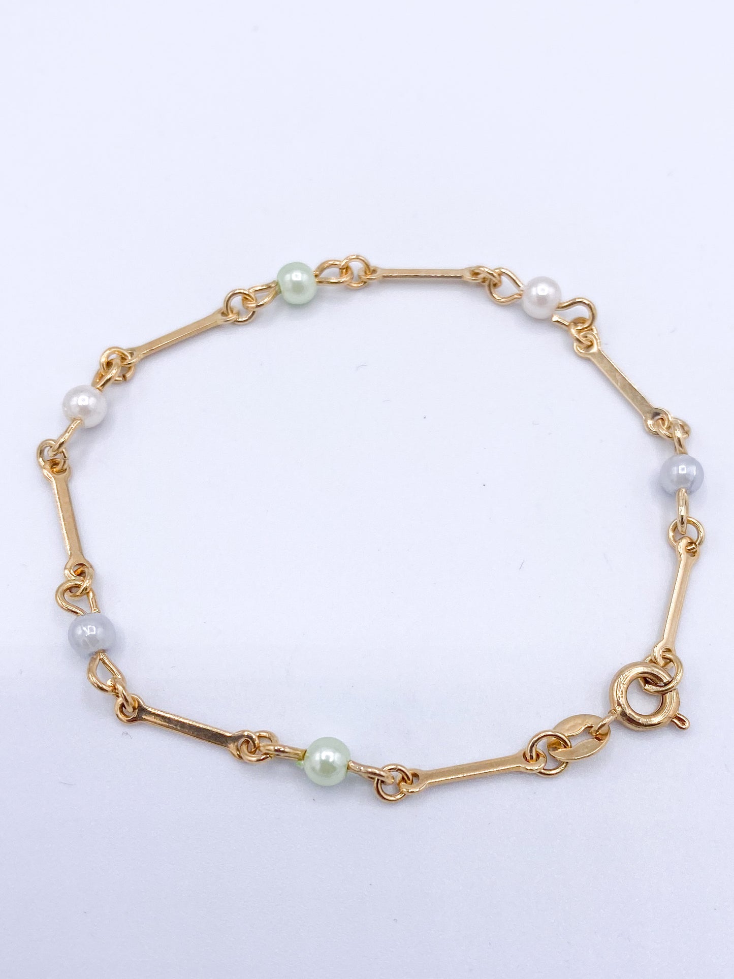 Bead Pearl Like Bracelet-18k Gold Filled