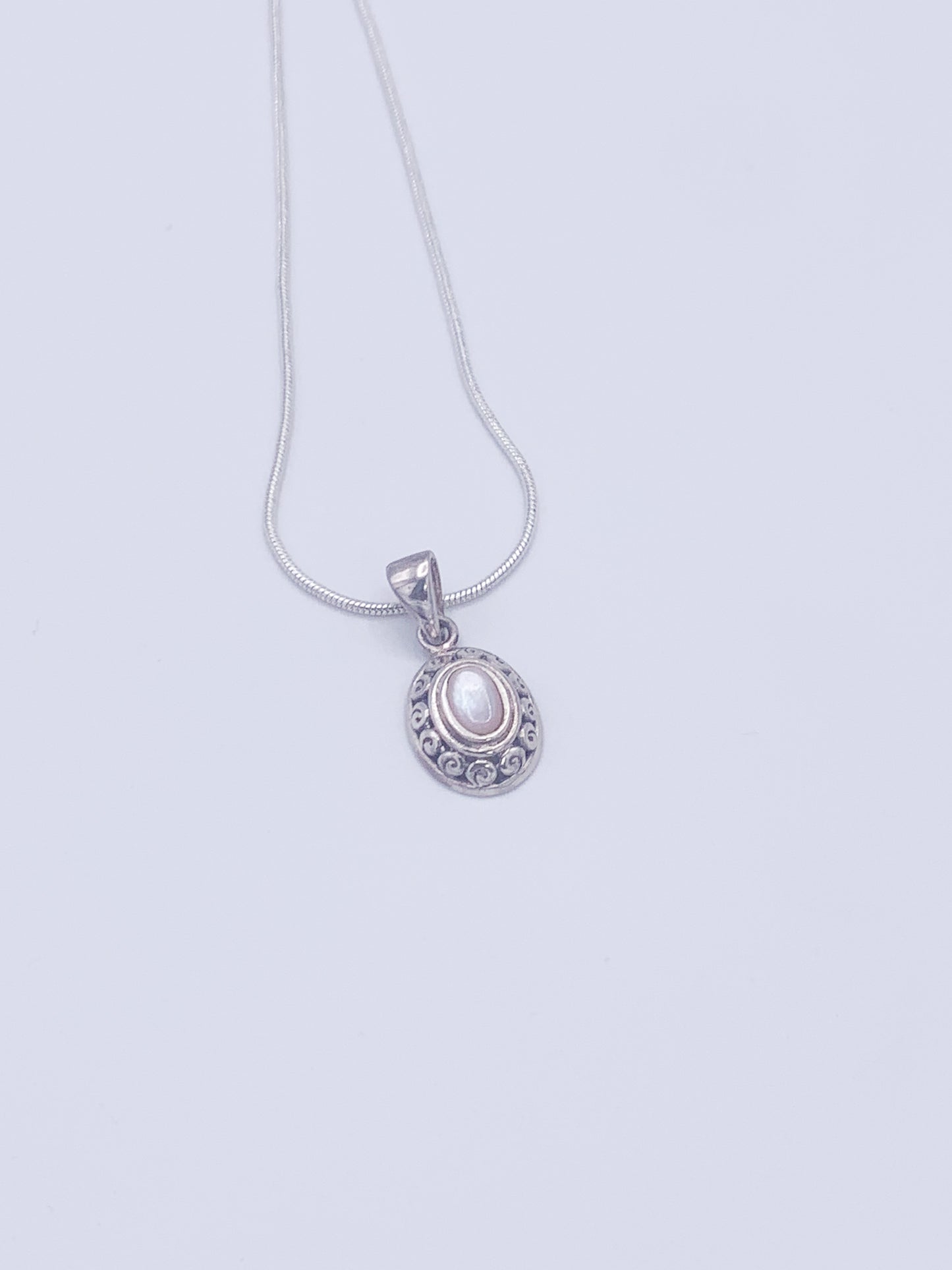 Dainty MOP Pendant-Solid Sterling Silver