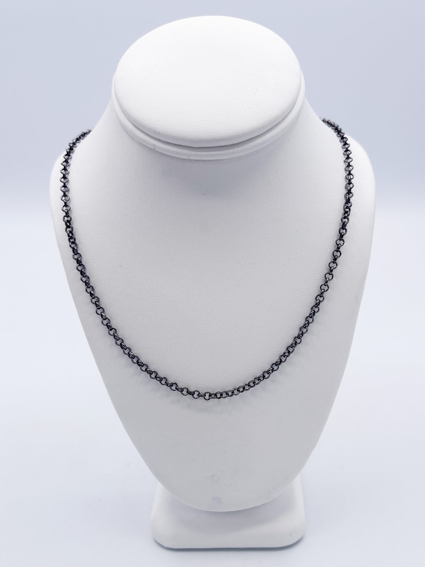Gun Metal Rolo Necklace