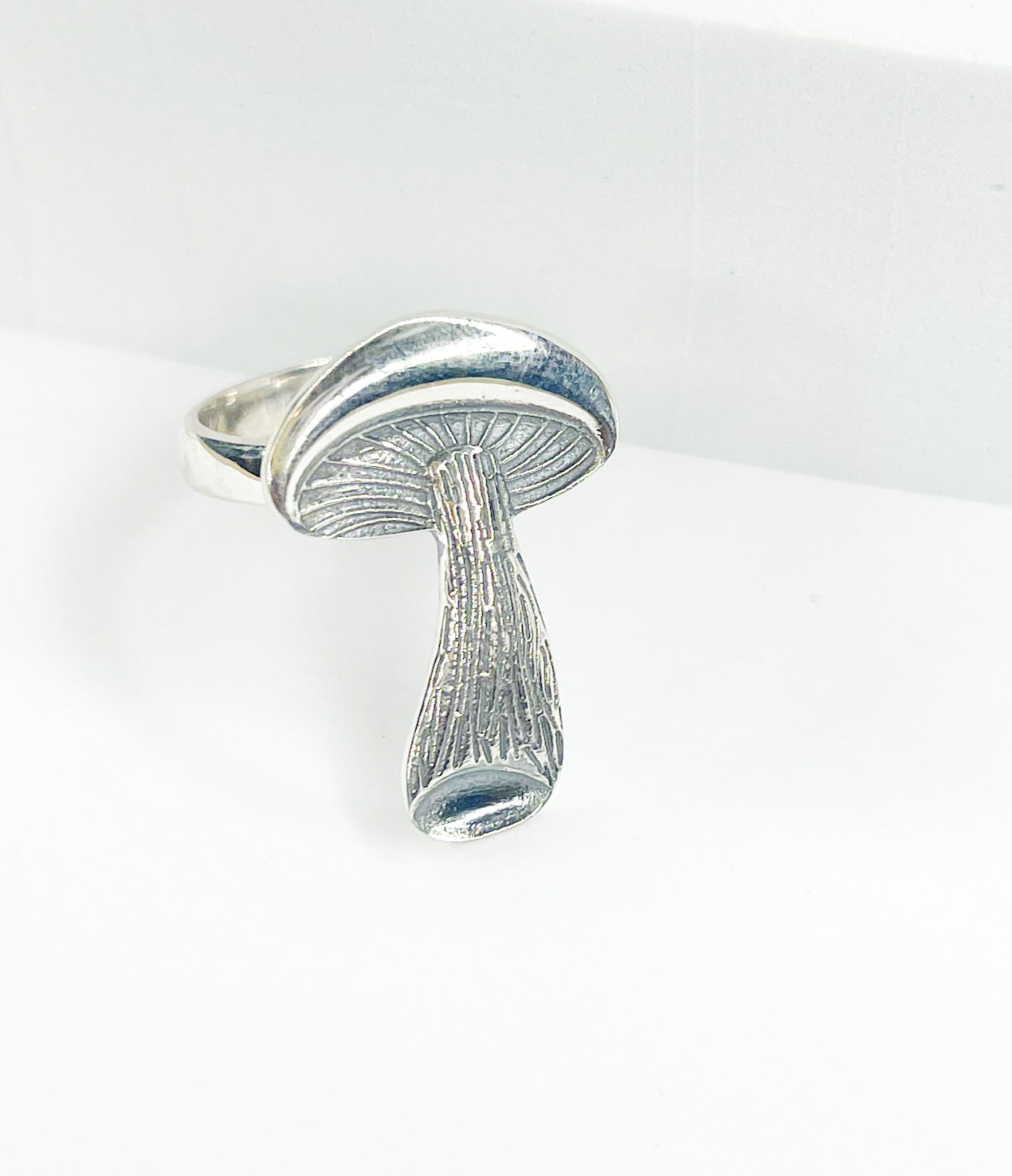 Mushroom Adjustable Ring-Solid Sterling Silver
