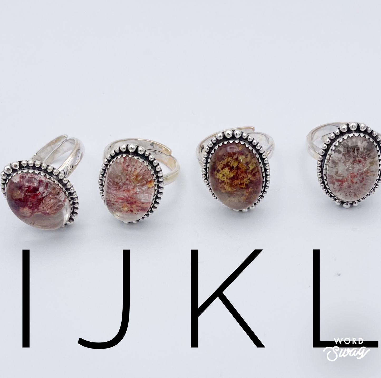 Colorful Garden Quartz Ring -Solid Sterling Silver