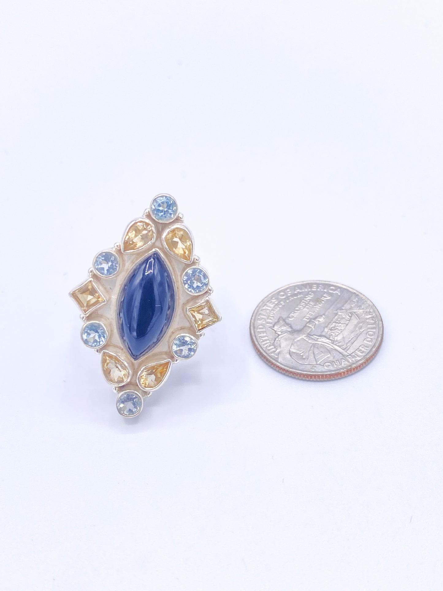 Diamond Shape Multi Stone Rings - Solid Sterling Silver