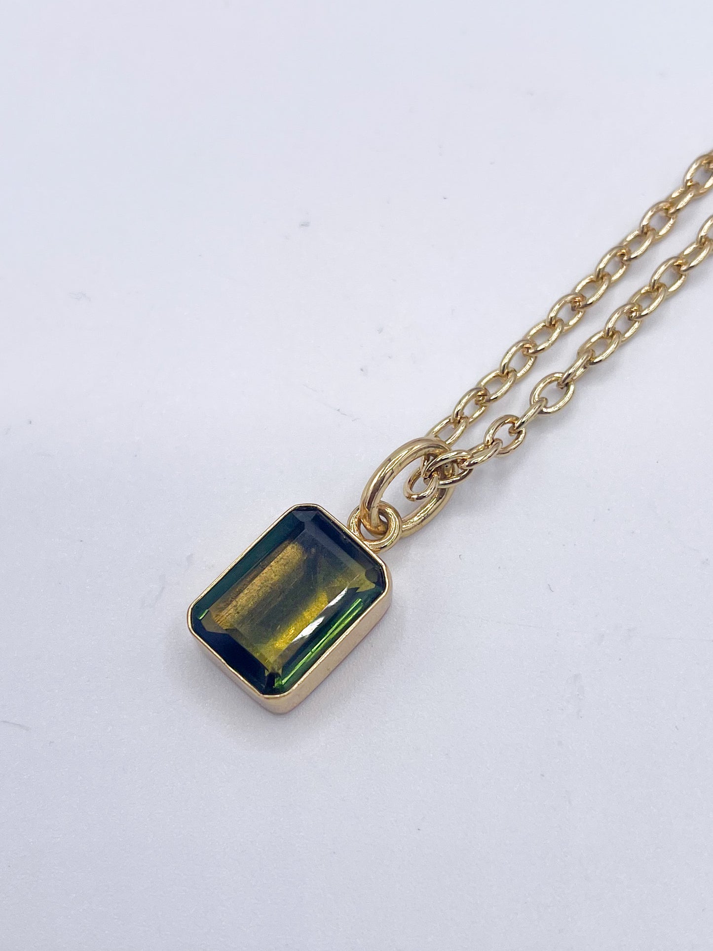Green Bi-Color Amethyst Pendant-Alchemia