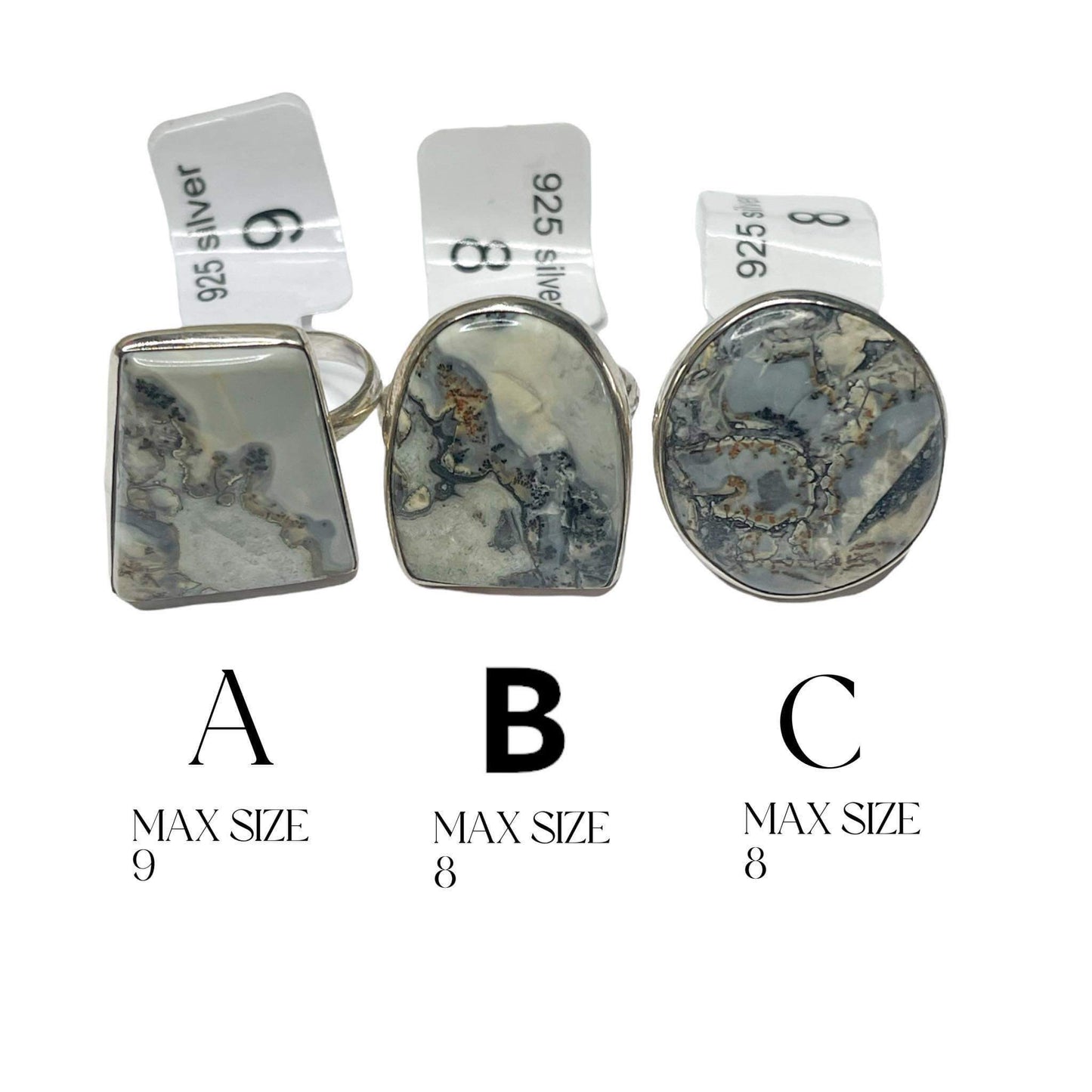 Greyish White Jasper Ring-Solid Sterling Silve