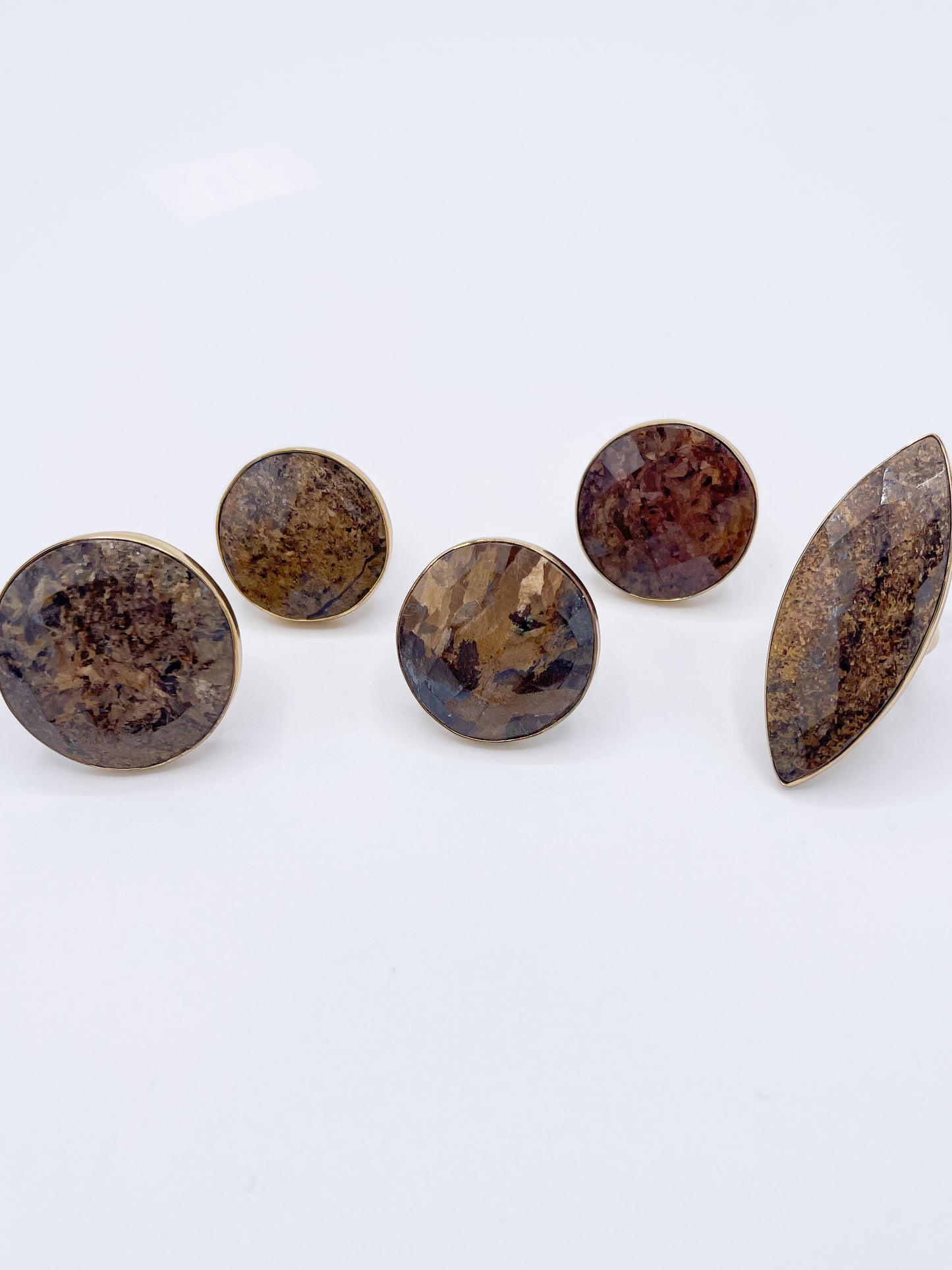 Petrified Wood Faceted Adjustable Ring-Alchemia