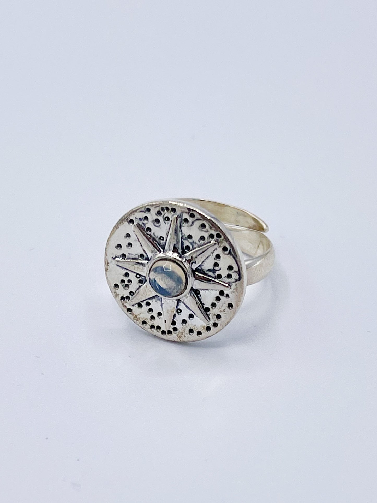 Ethiopian Opal Sun Ring-Solid Sterling Silver