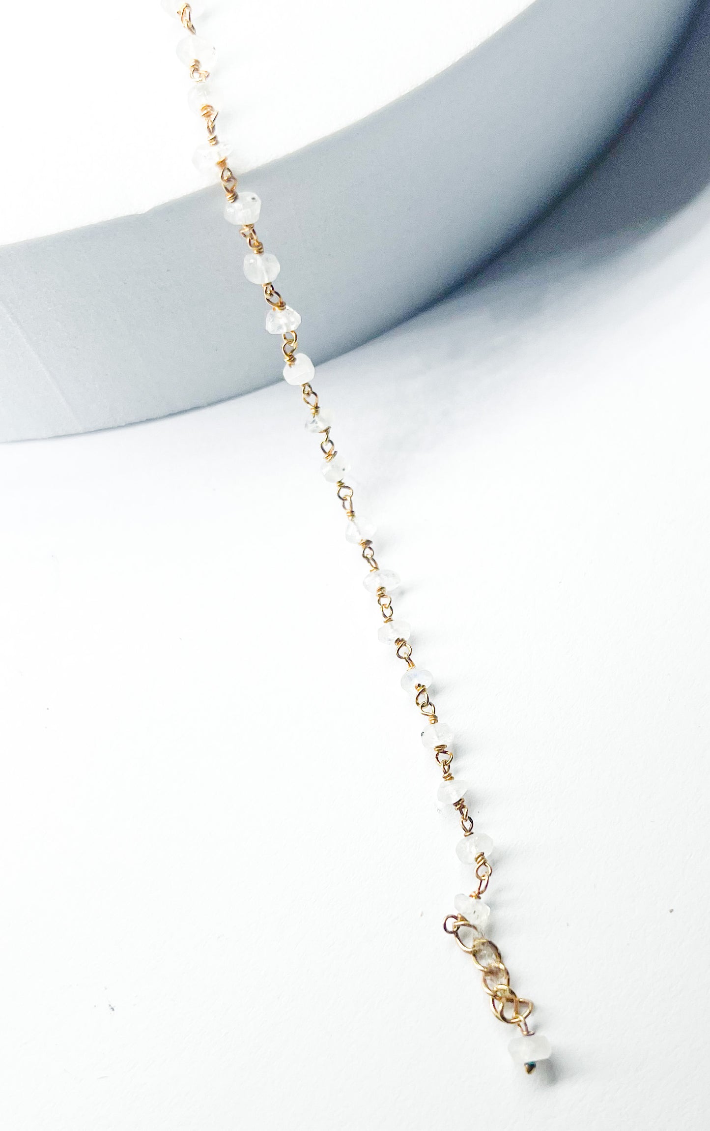 Rainbow Moonstone Beaded Bracelet-Vermeil