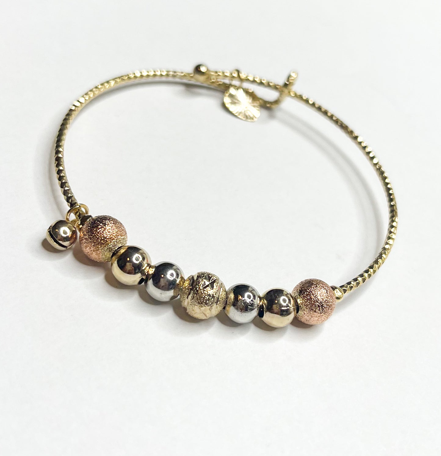 Ball Charm Adjustable Bracelet Bangle - 18k Gold Filled