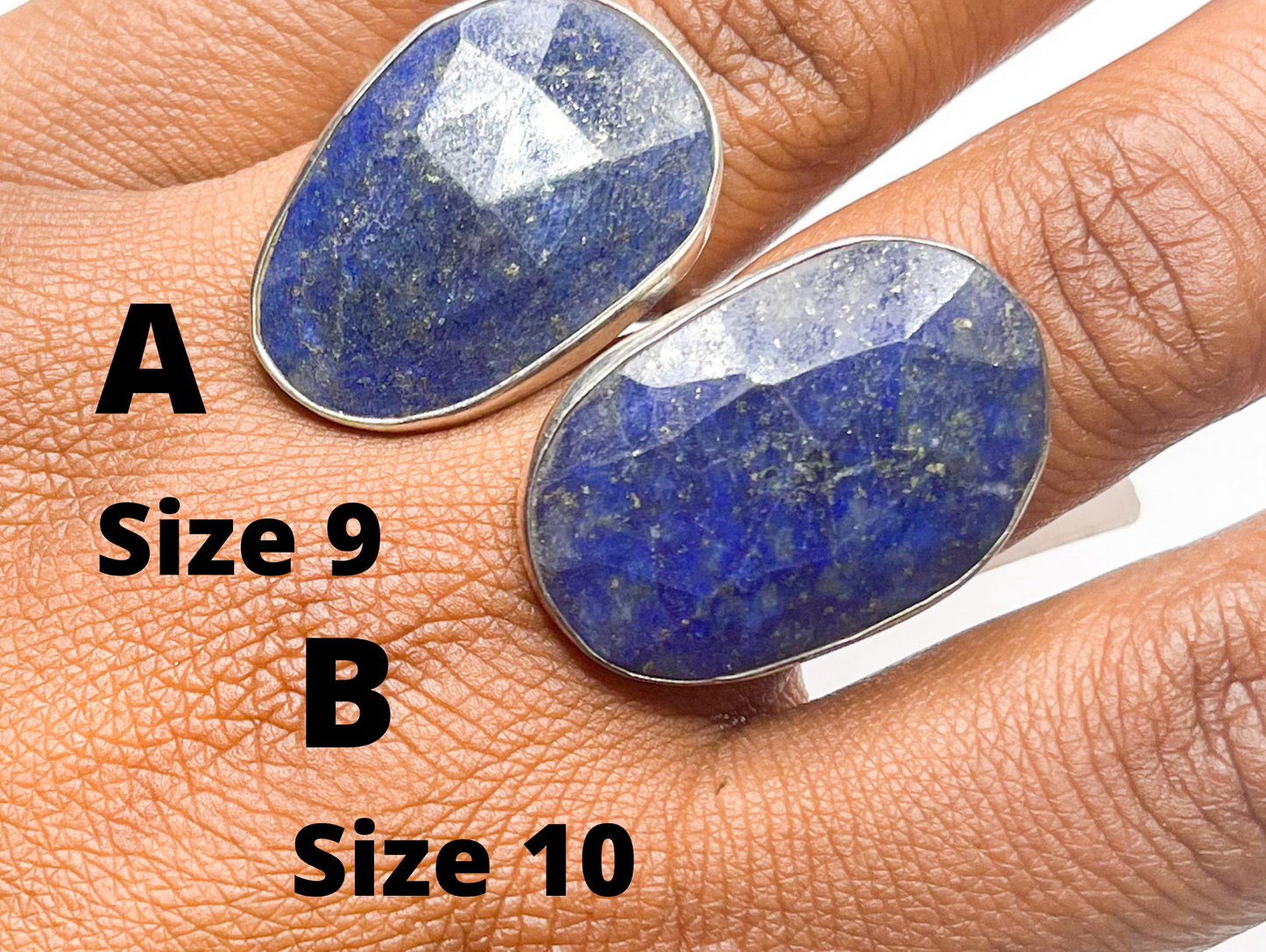 Lapis Lazuli Faceted Ring - Solid Sterling Silver