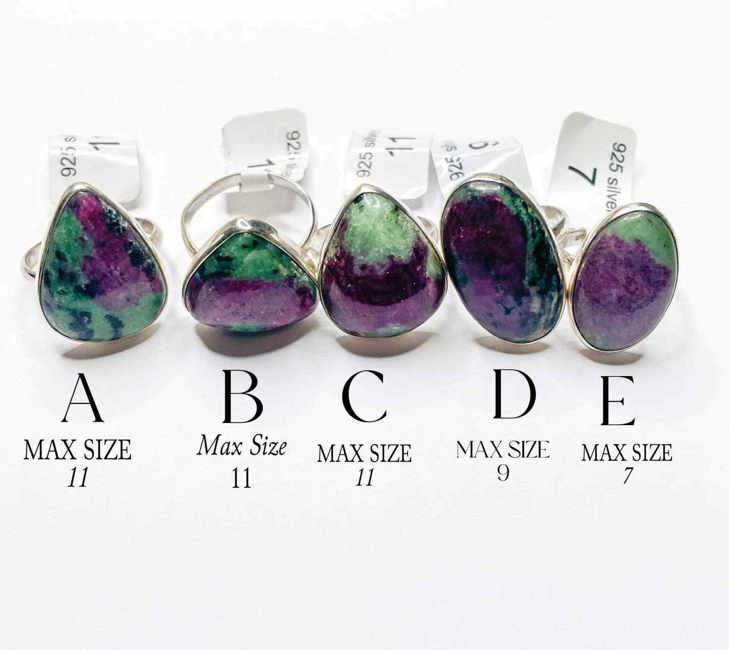 Ruby Zoisite Ring Mix-Solid Sterling Silver