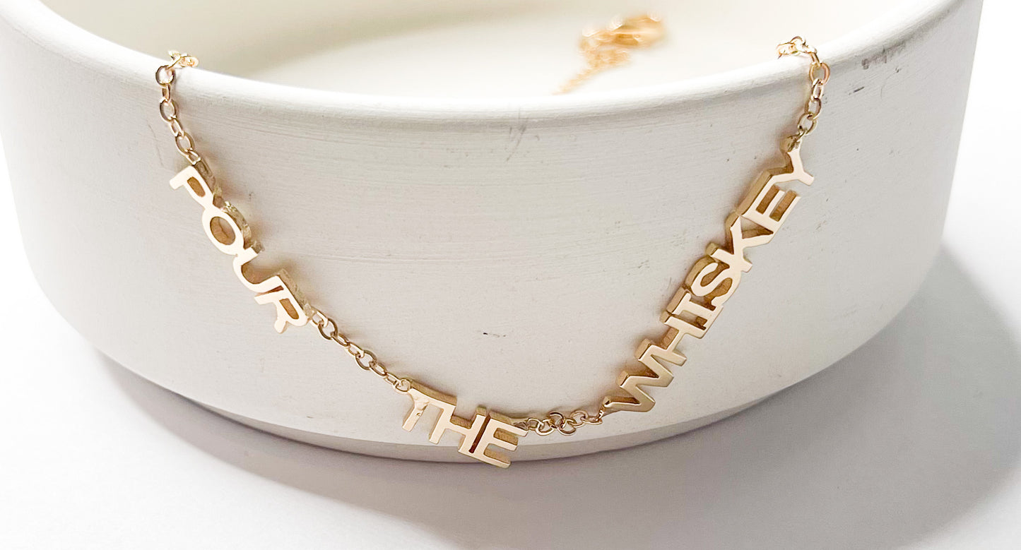 Pour The Whisky Necklace-18k Gold Filled