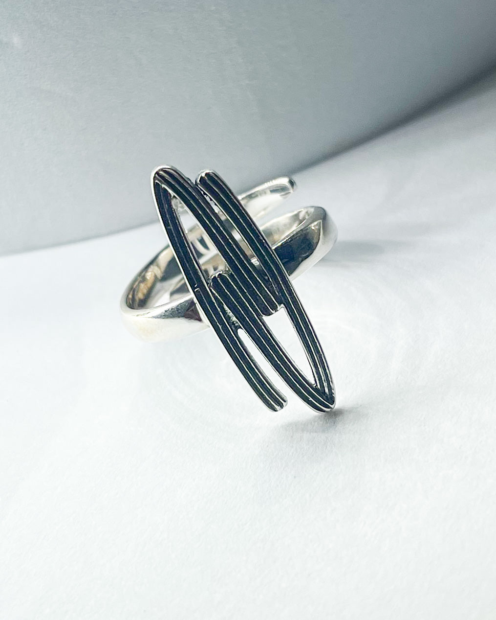 Scribble Scrabble Adjustable Ring-Solid Sterling Silver