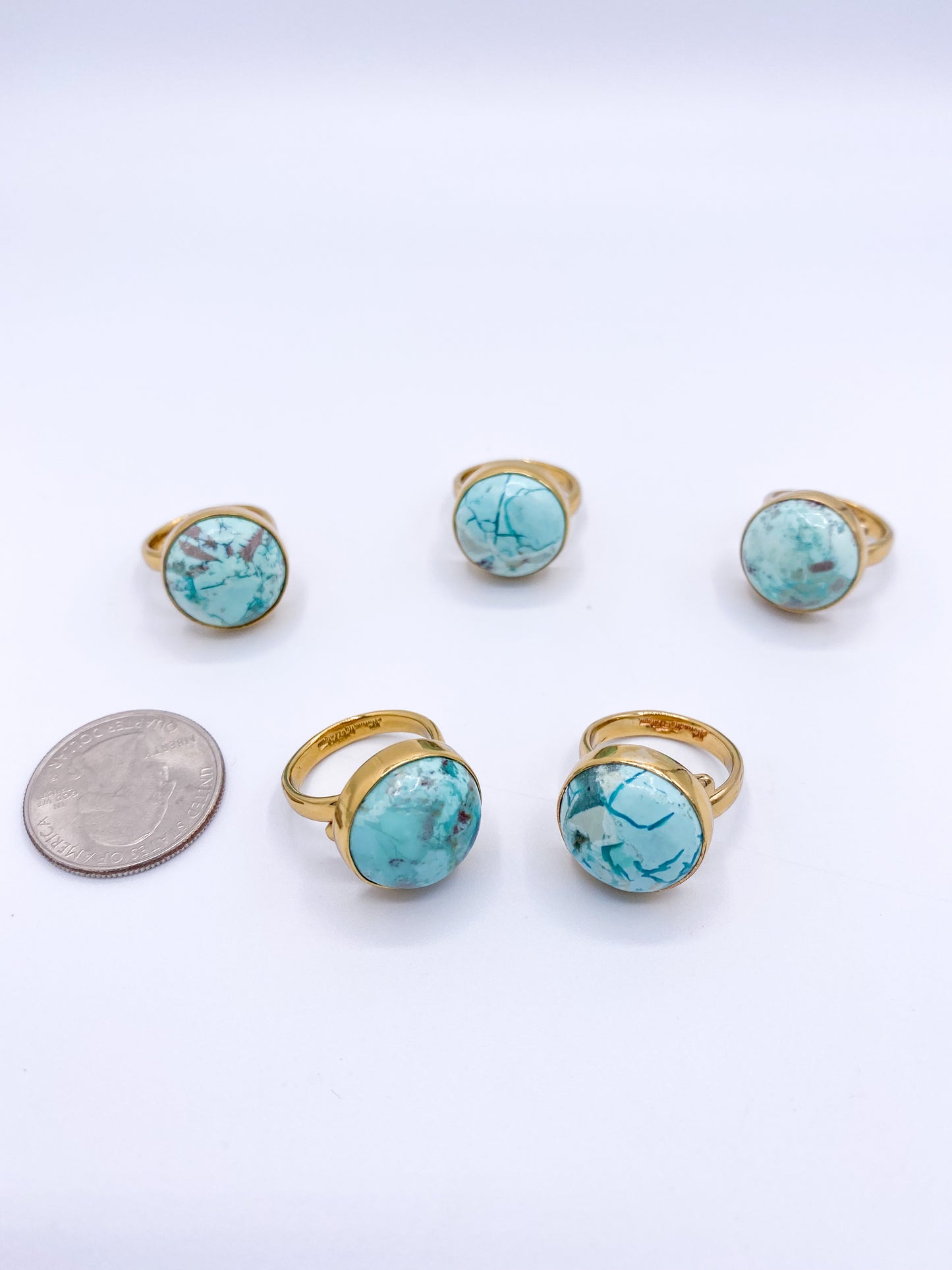 Chrysocolla Adjustable Polka Dot Ring - Alchemia