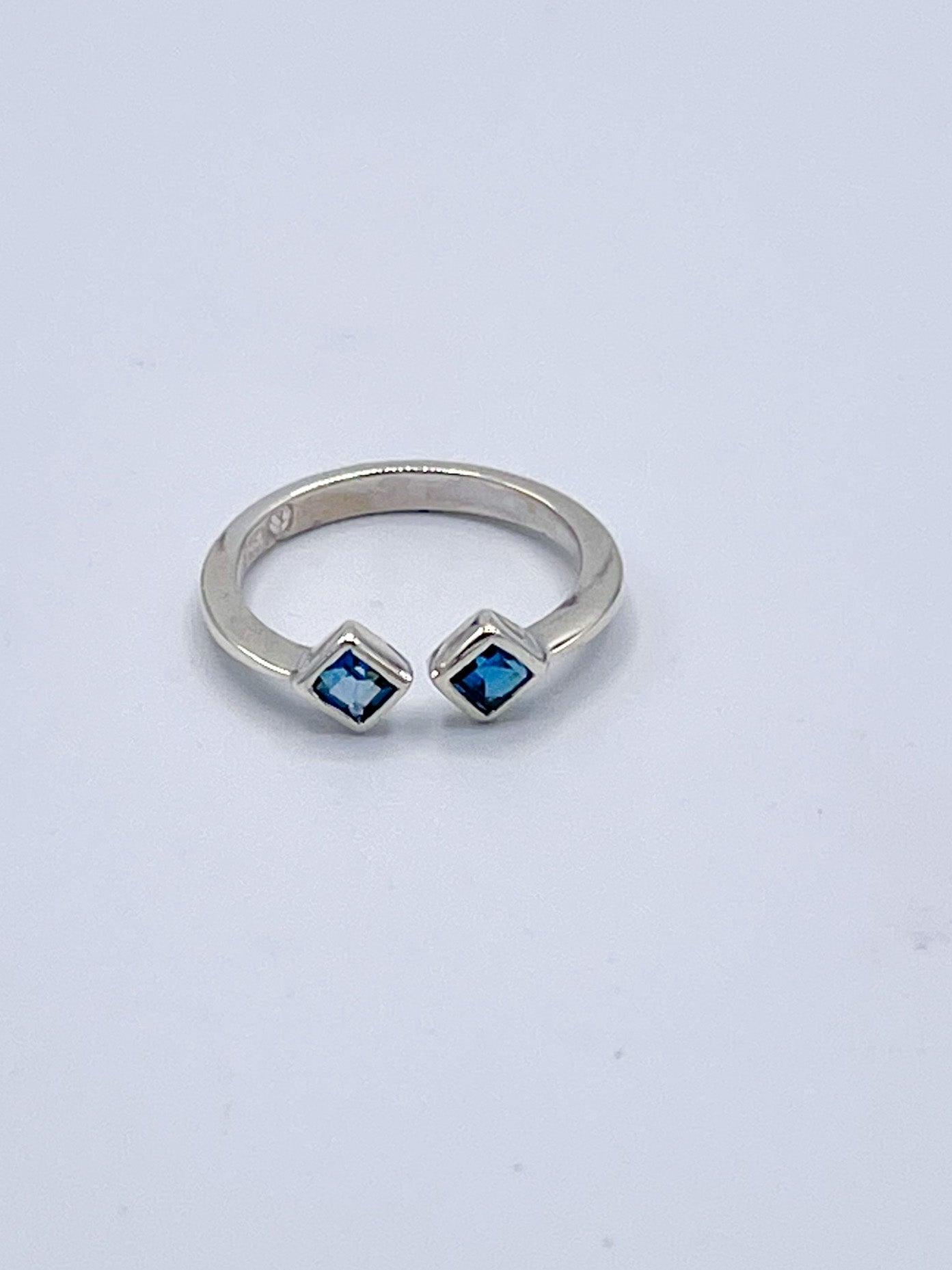 Blue Topaz Midi Sized Ring- Solid Sterling Silver